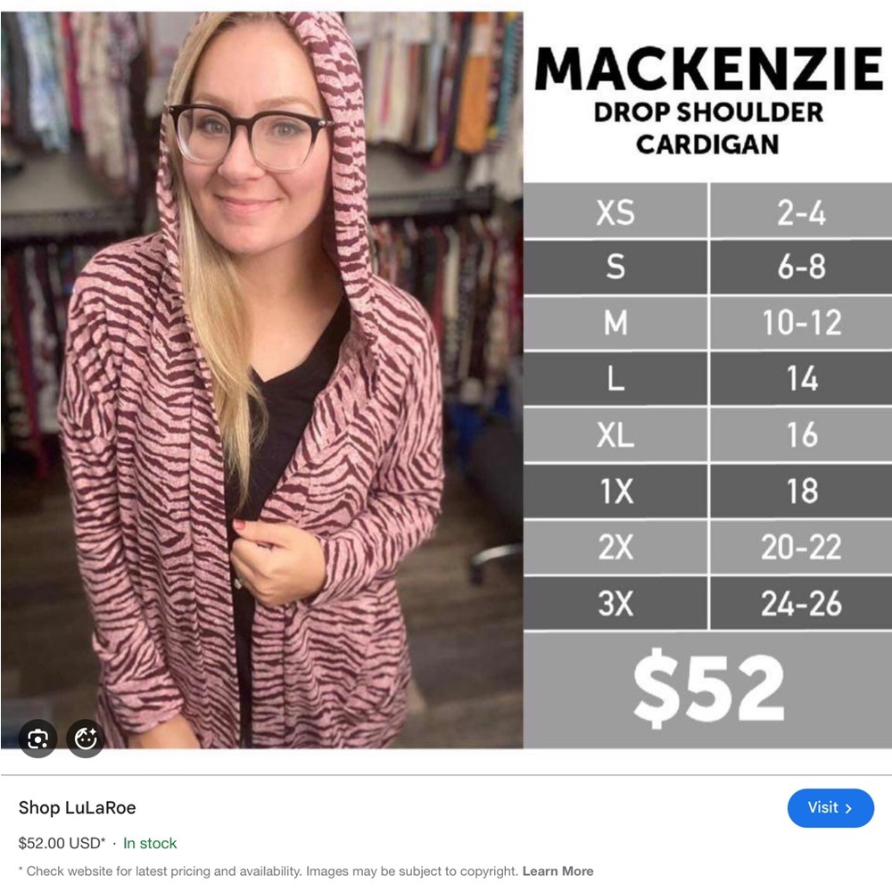 LuLaRoe Gray & Black Camouflage Open-Front 2x Mackenzie Cardigan - Picture 7 of 7